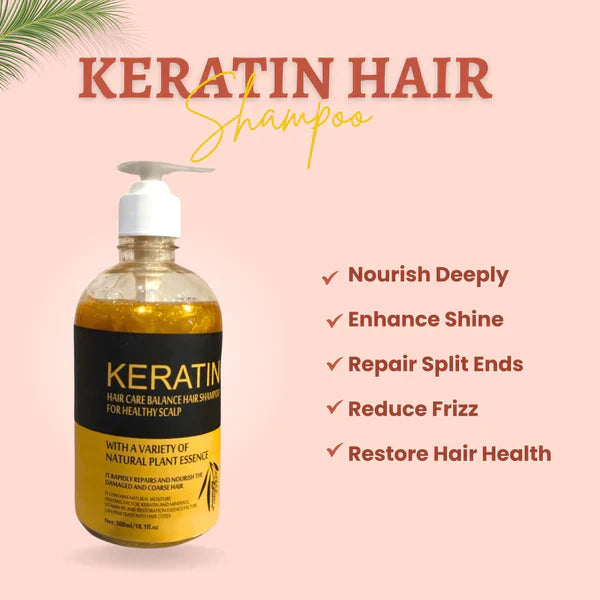 Keratin Hair Care Bundle (Keratin Hair Shampoo, Keratin Mask, and Keratin Hair Serum)