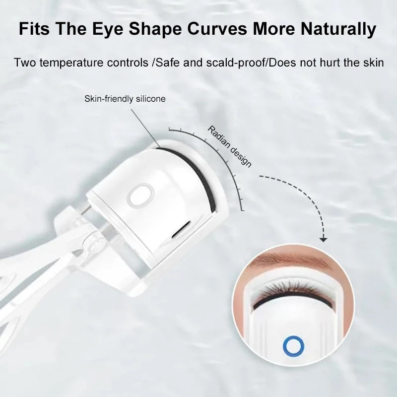 1 PC Portable Thermal Eyelashes Curler Electric Heating Perm Eyelash Curlers USB Fast Charging Long Lasting Curling Makeup Tool